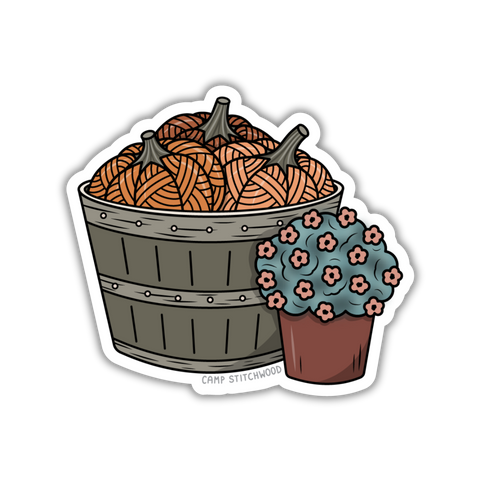 Barrel of Pumpkins Sticker