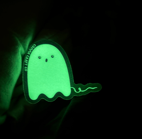 Glow in the Dark Vinyl Sticker - Ghost Yarn Knitting Crochet