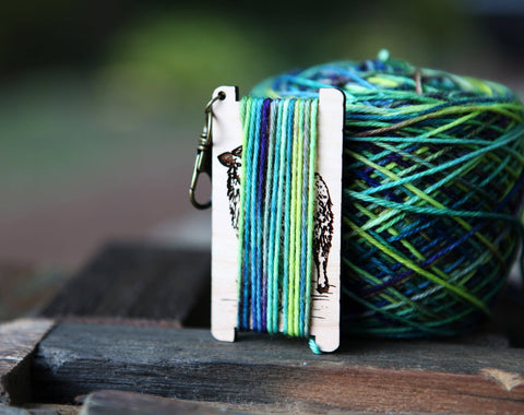 Sheep Spinners WPI Ruler for Yarn Gauge in Cherry Wood