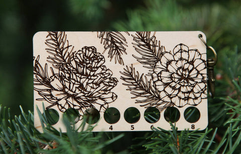 Pine Tree Embroidery Floss Storage Holder - Maple Wood