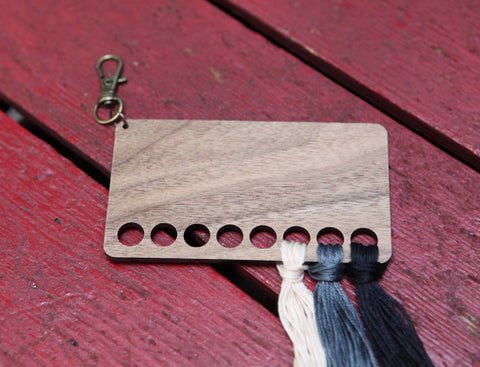 Dogwood Embroidery Floss Storage Holder - Walnut Wood