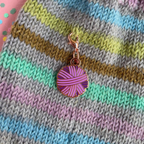 Purple Yarn Ball Charm