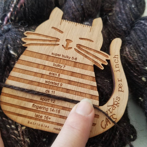 "Cats Per Inch" WPI Yarn Gauge Tool