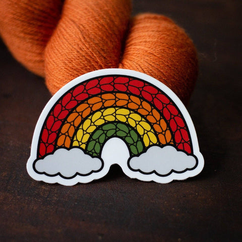 Rainbow Knitting Sticker