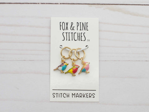 Colorful Birds | Stitch Markers