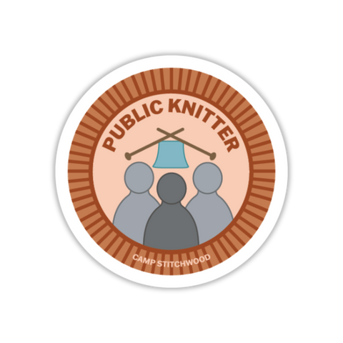 Public Knitter Badge Sticker
