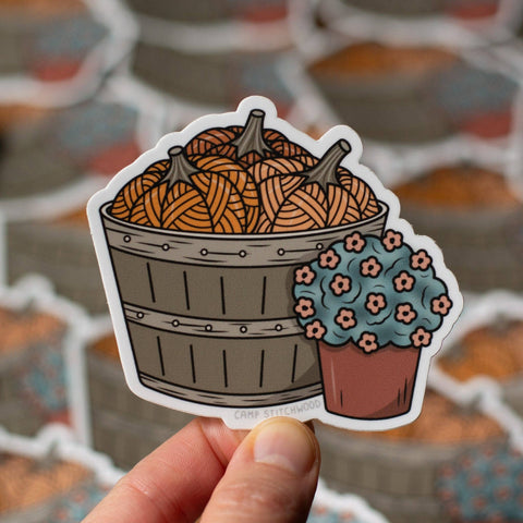 Barrel of Pumpkins Sticker