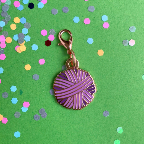 Purple Yarn Ball Charm