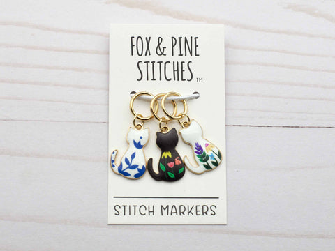 Floral Cat | Stitch Markers
