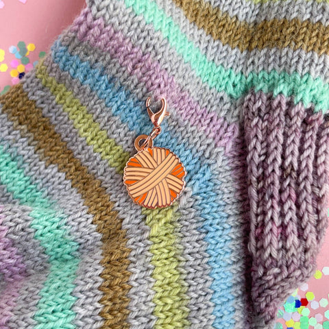 Orange Yarn Ball Charm