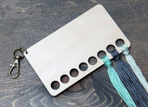 Peacock Embroidery Thread Holder - Maple Wood Rectangle