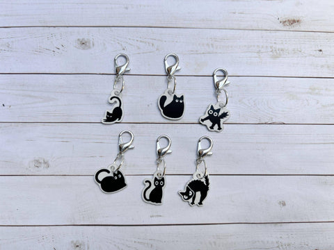 Black Cats - Stitch Markers (set of 6)