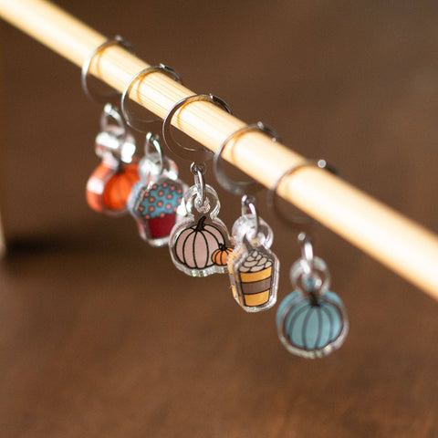 Cozy Pumpkin Stitch Marker Set