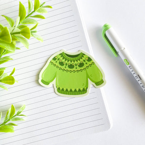 Cute Fair Isle Knit Sweater Waterproof Matte Vinyl Sticker