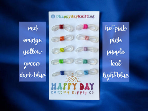 Needle Huggers Set of 6 - Knitting Stitch Stoppers