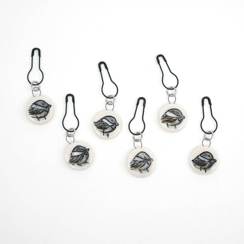 Chickadee Stitch Marker Set - Pin Version